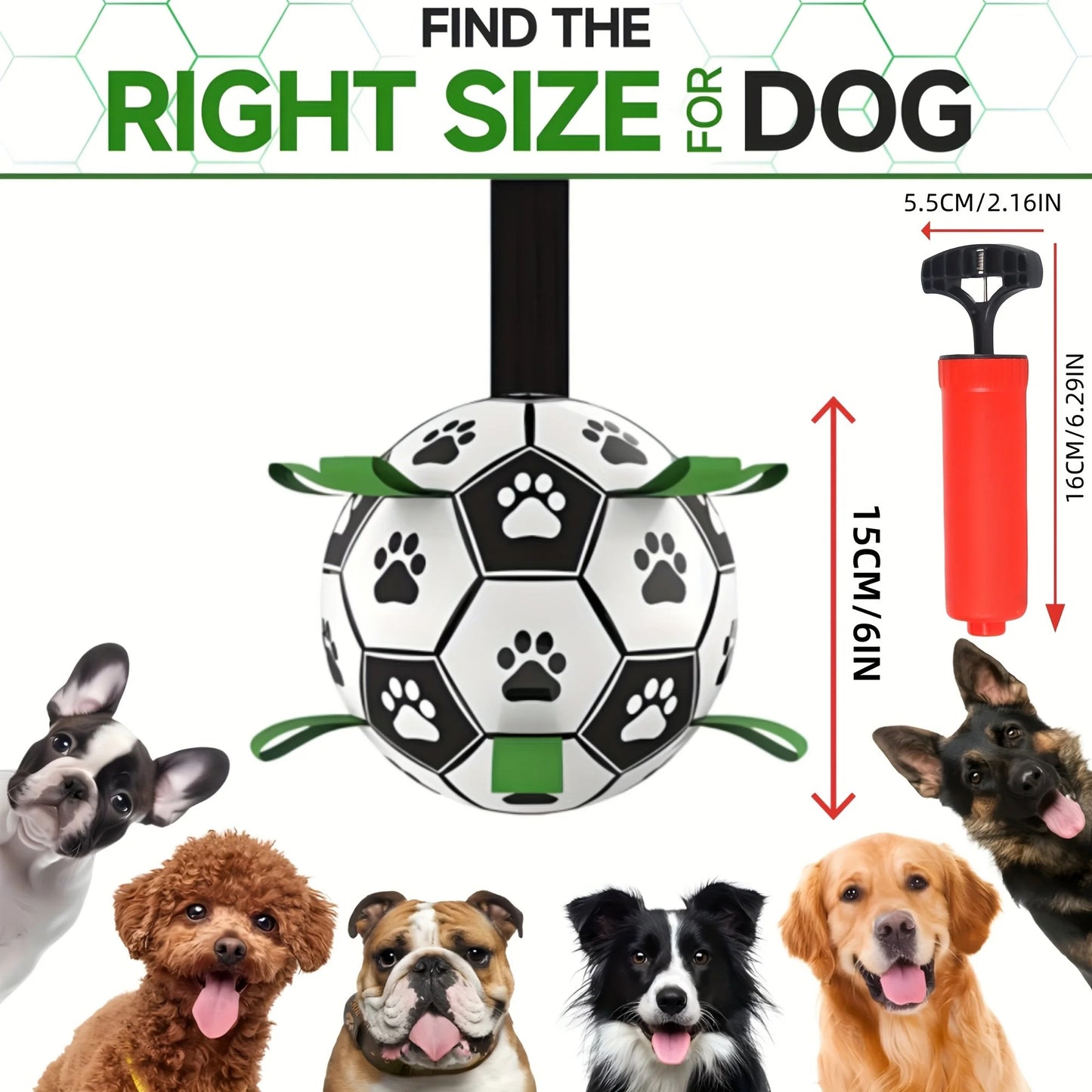 The Ultimate Dog Soccer Ball with Grip Rings