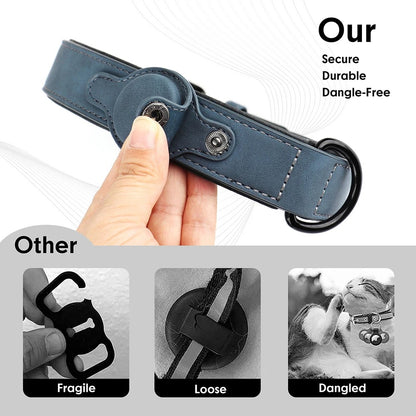 Dog Collar With Tracker Holder